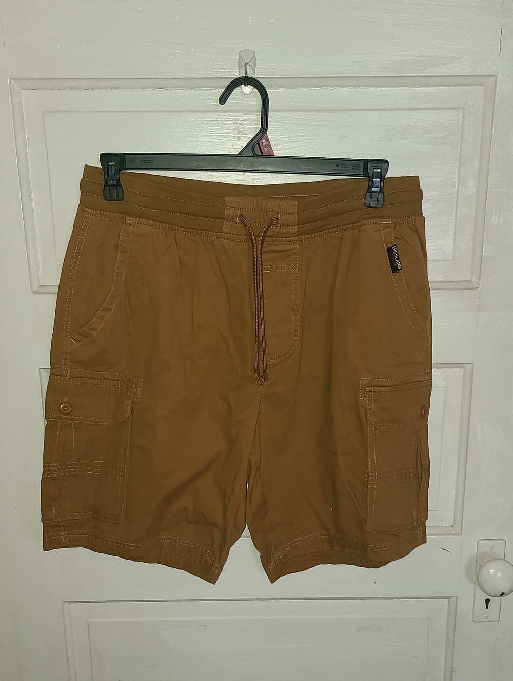 Men's Cargo Drawstring Shorts in Tan